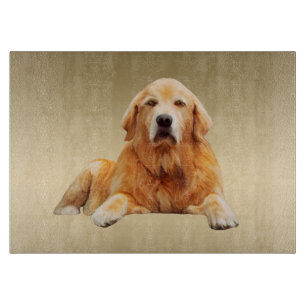 Golden retriever Dog Water Colour Art Painting Cutting Board