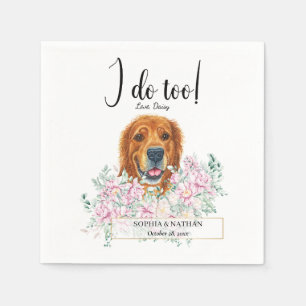 Golden Retriever Dog Wedding Cocktail Napkins