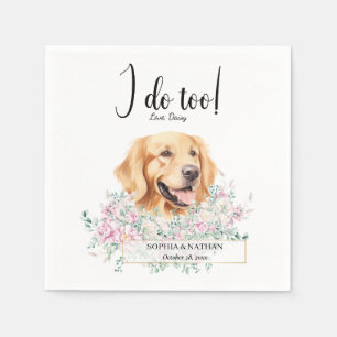Golden Retriever Dog Wedding Cocktail Napkins