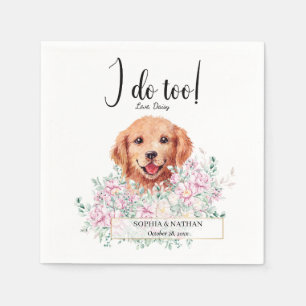 Golden Retriever Dog Wedding Cocktail Napkins