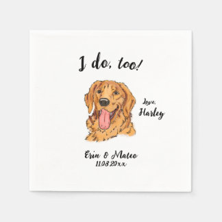 Golden Retriever Dog Wedding Cocktail Napkins