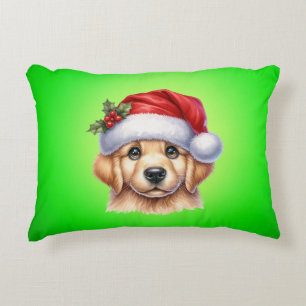 Golden Retriever Dog with Santa Claus Style-82535 Accent Pillow