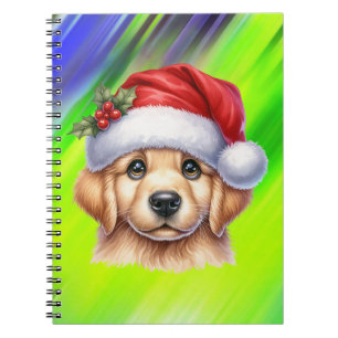 Golden Retriever Dog with Santa Claus Style-82535 Notebook