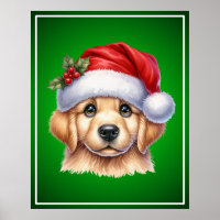 Golden Retriever Dog with Santa Claus Style-82535