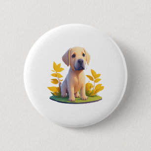 Golden Retriever Doggo Cute Digital Chibi 2 Inch Round Button