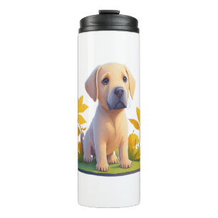 Golden Retriever Doggo Cute Digital Chibi Thermal Tumbler