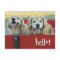 Golden Retriever Dogs in Red Wagon Thinking of You