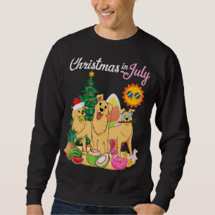 Golden Retriever Dogs Merry Christmas In July Moth Sweatshirt