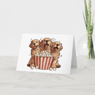 Golden Retriever Dogs Movie Popcorn Bucket Card