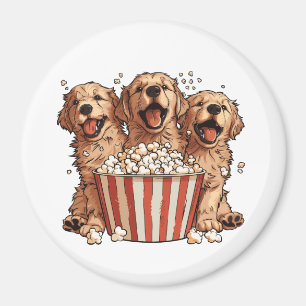 Golden Retriever Dogs Movie Popcorn Bucket Magnet
