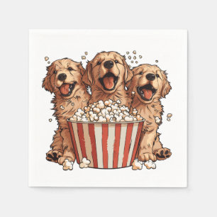 Golden Retriever Dogs Movie Popcorn Bucket Napkin