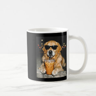 Golden retriever drinking iced coffee funny dogGol Mug