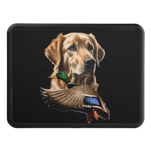 Golden Retriever Duck Hunting Trailer Hitch Cover (Front)