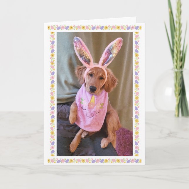 Golden Retriever Easter Card (Front)