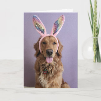 Golden Retriever Easter card