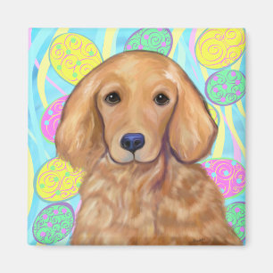 Golden Retriever Easter Magnet