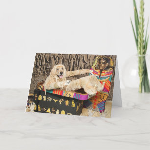 Golden Retriever Egyptian Mummy Halloween  Holiday Card