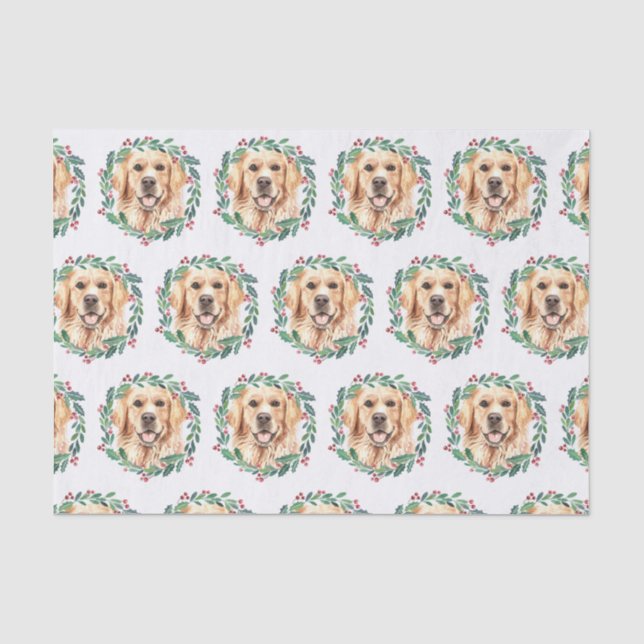 Golden Retriever Elegant Dog Christmas Tissue Paper (Front)