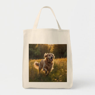 Golden Retriever Elegant Grocery Tote Bag