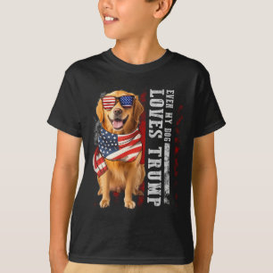 Golden Retriever Even My Dog Loves Trump Funny  T-Shirt