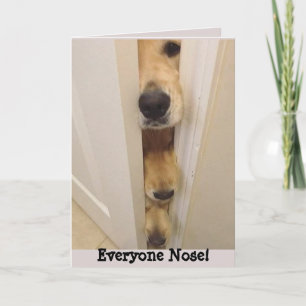 Golden Retriever Everyone Nose Birthday Card