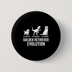 Golden retriever evolution dog mom dad golden 2 inch round button