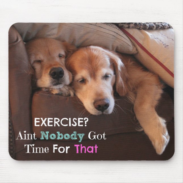 Golden Retriever Exercise Demotivational Mouse Pad (Front)