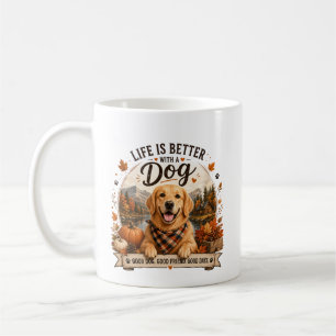 Golden Retriever Fall Cottage Dog Lover Coffee Mug