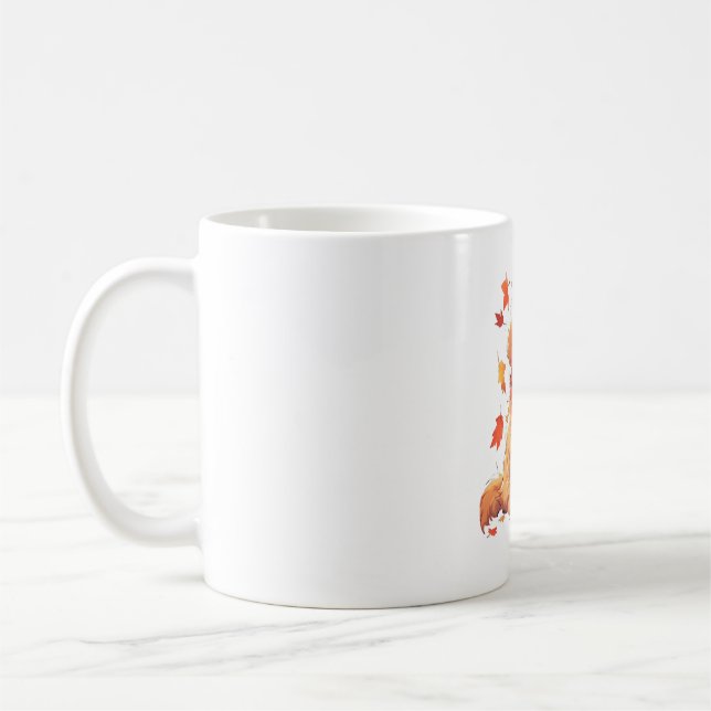 Golden Retriever Fall Dog Autumn Leaves  Coffee Mug (Left)