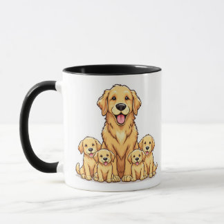 Golden Retriever Family Mug - Cadeau adorable