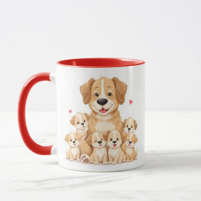 Golden Retriever Family Mug - Cadeau adorable (Gauche)