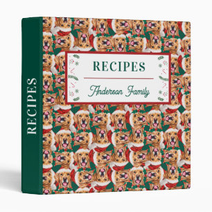 Golden Retriever Family Name Christmas Recipes Binder