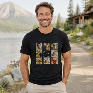 Golden Retriever father dad photo collage black T-Shirt