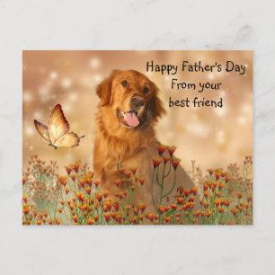 Golden Retriever Father's Day Postcard