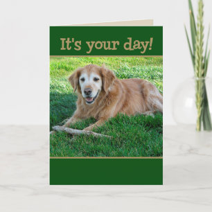 Golden Retriever Fetching Goodies For Father's Day Card