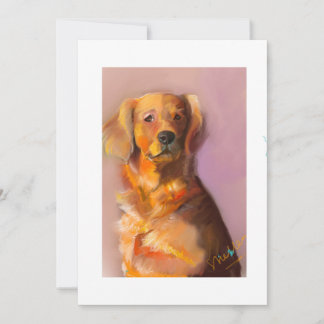Golden Retriever Flat Thank You Card- Painting  Card