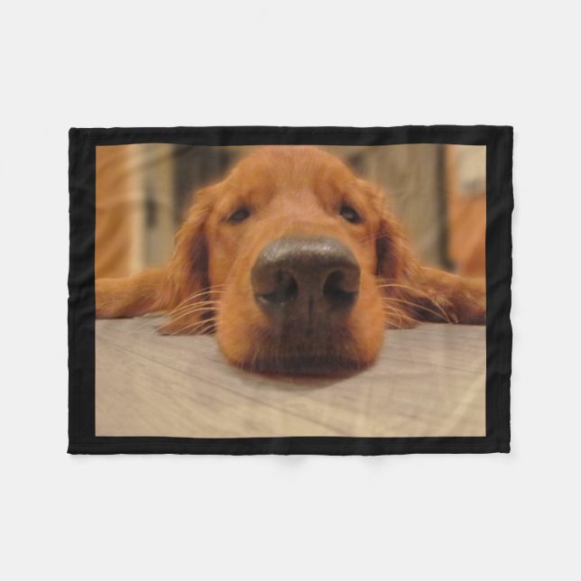 Golden Retriever Fleece Blanket (Front (Horizontal))