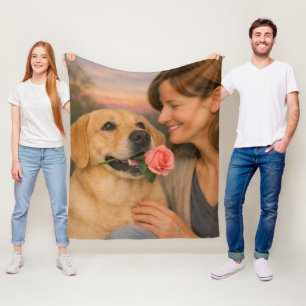 Golden Retriever Fleece Blanket – Cozy Pet Art