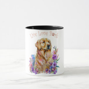 Golden Retriever Floral Mug