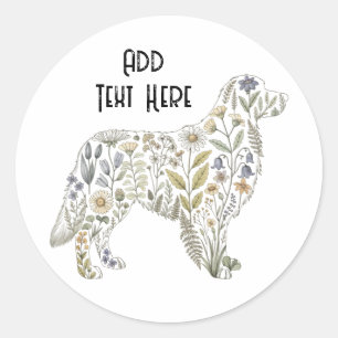 Golden Retriever Floral Sticker Dog Mom Gift
