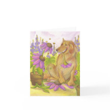 Golden Retriever, Flowers & Bees / Notecard