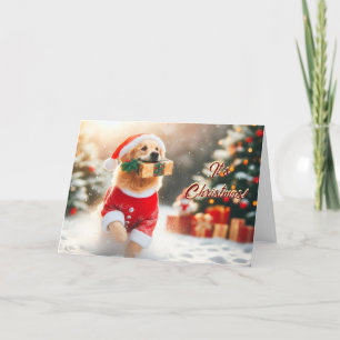 Golden Retriever fonctionne avec une carte cadeau 