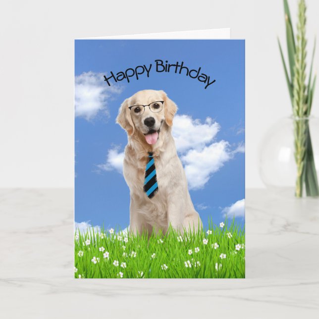 Golden Retriever For Birthday  Card (Front)