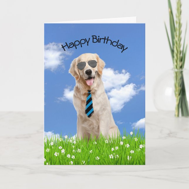 Golden Retriever For Birthday Card (Front)