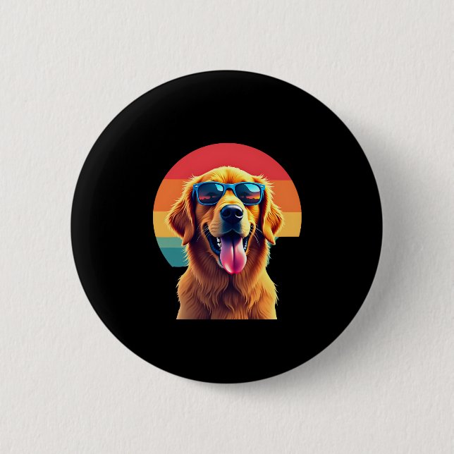 Golden Retriever for Kids Boys Girls Sunglasses Pe 2 Inch Round Button (Front)