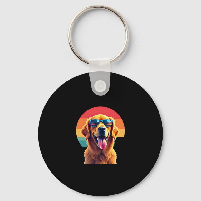 Golden Retriever for Kids Boys Girls Sunglasses Pe Keychain (Front)