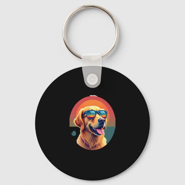 Golden Retriever for Kids Boys Girls Sunglasses Pe Keychain (Front)