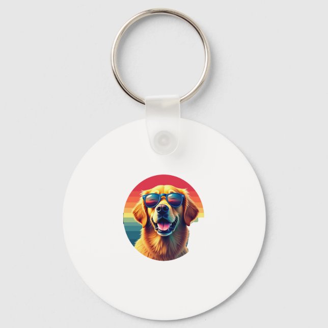Golden Retriever for Kids Boys Girls Sunglasses Pe Keychain (Front)