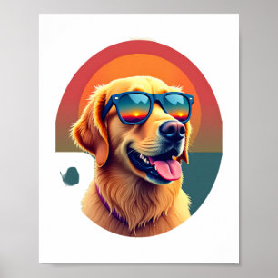 Golden Retriever for Kids Boys Girls Sunglasses Pe Poster