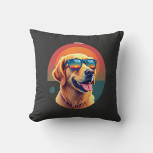 Golden Retriever for Kids Boys Girls Sunglasses Pe Throw Pillow
